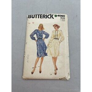 Butterick 4080 Sewing Pattern Size 12 Dress Vintage